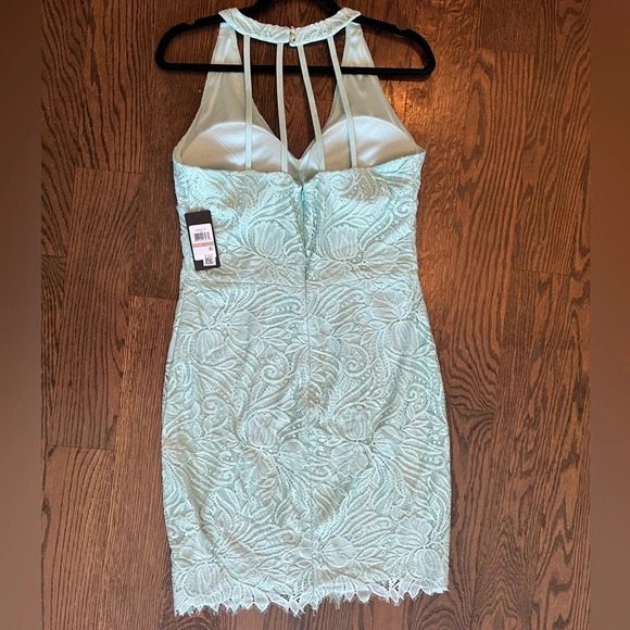 NWT Guess  Women's Knee Length Sleeveless V-Neck Bodycon Dress Teal Sz 12 A6071 - Picture 7 of 8
